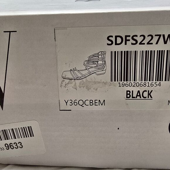 Strappy Black Shoes Women's Size 7 Summer Sandals, Dream Pairs, Square Toe NEW - Picture 9 of 14